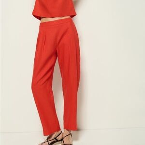 nwt nation grayson high rise pants red